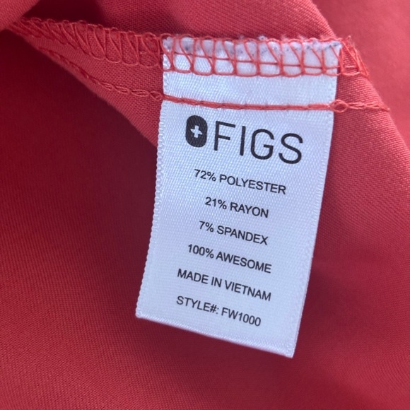 Figs Clay Women's V-Neck Red Short Sleeve Tee Size XXS - Picture 7 of 11